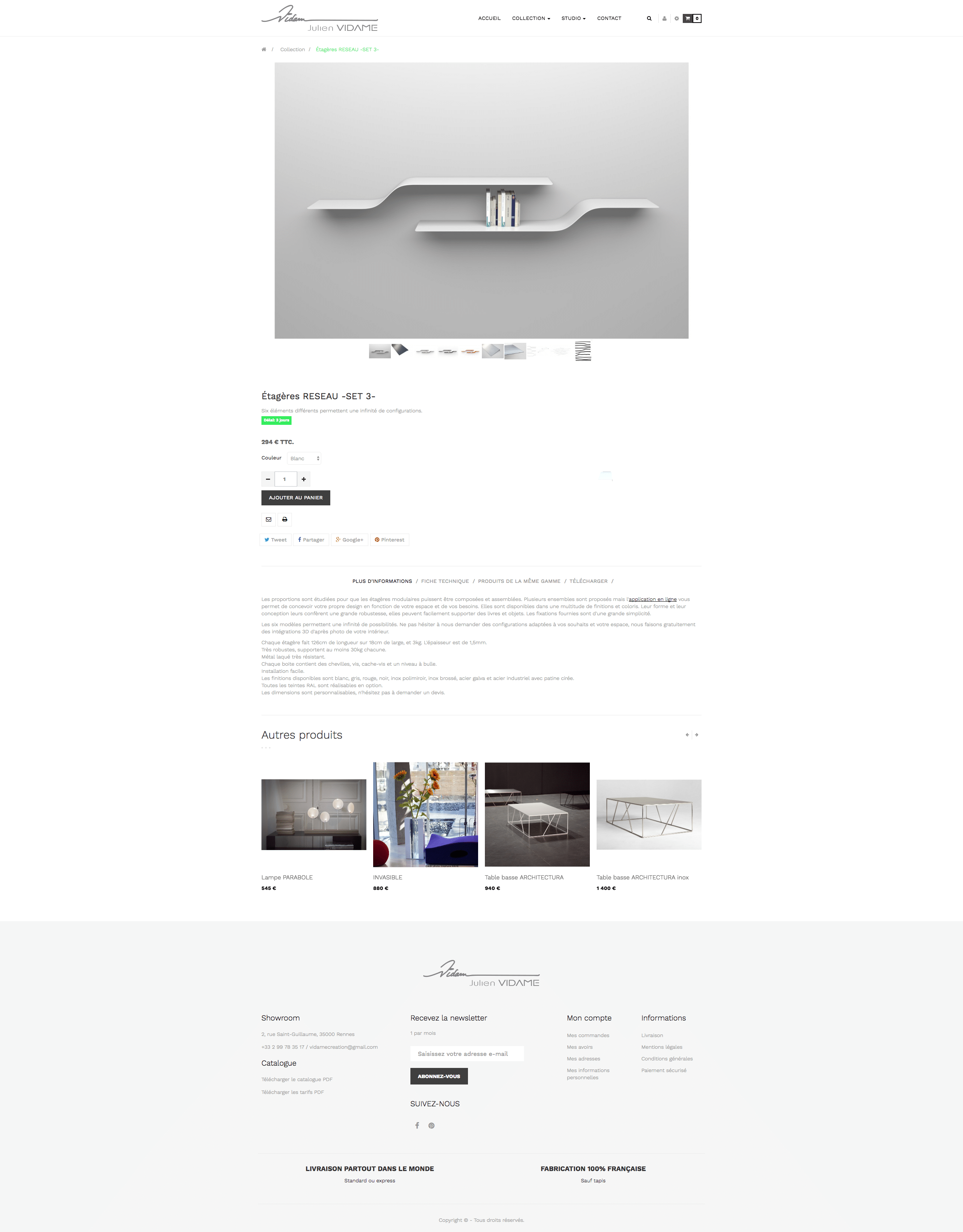 Site WordPress - Freelance Woocommerce - Vidame Création