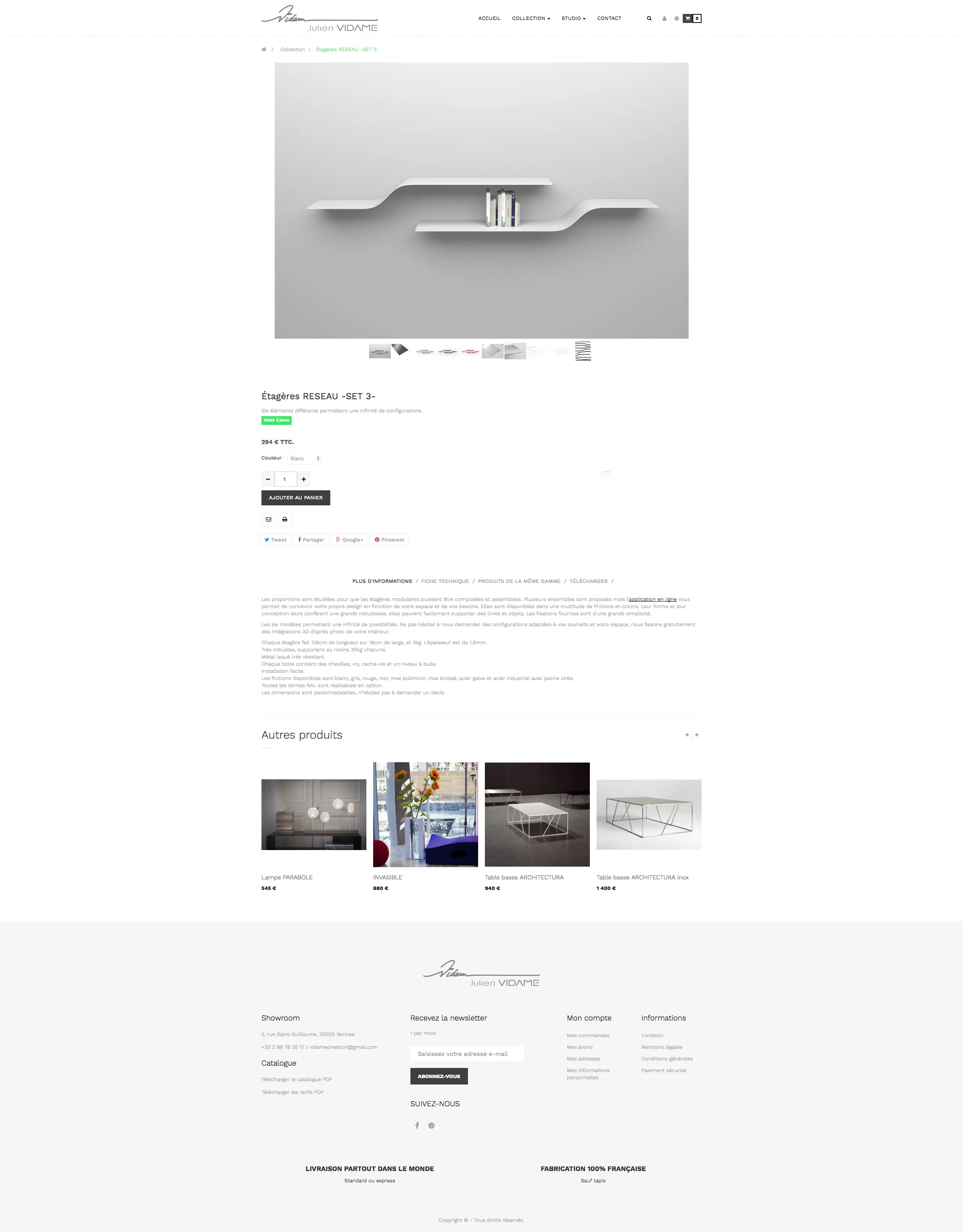 Site de mobilier design en ligne